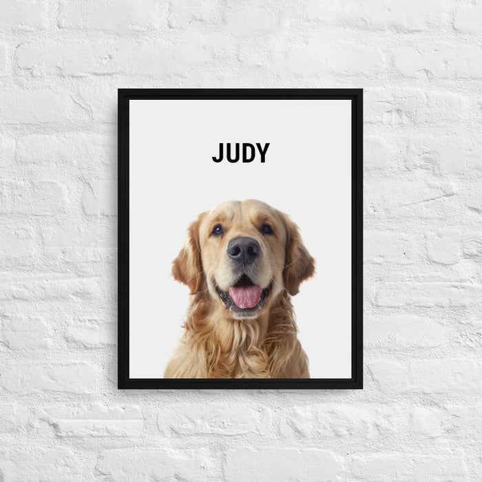 Personalized Golden Retriever Framed Canvas Print